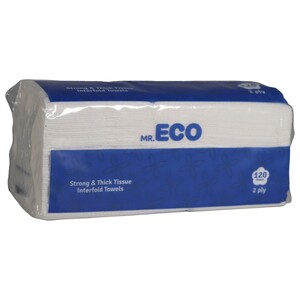 Mr. Eco Strong & Thick Tissues Interfold Towel 2Ply 120 Sheets