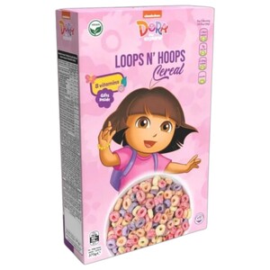 Nickelodeon Dora The Explorer Cereal Loops N Hoops 375G