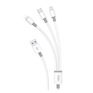 Dudao 3 In 1 Charging Cable 1.2 Meter L8d 100 Watts