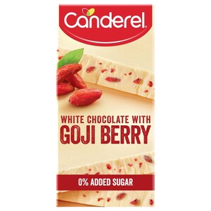 Canderel White Chocolate With Goji Berry 0% Add Sugar 75G