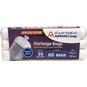 Ajman Coop Garbage Bag White 60X90cm 3X20's