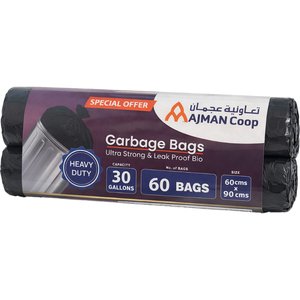 Ajman Coop Garbage Bag Black 60X90cm 3X20's