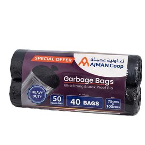 Ajman Coop Garbage Bag Black 75X103cm 2X20's