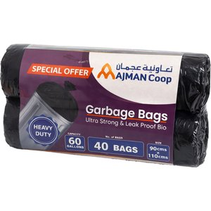 Ajman Coop Garbage Bag Black 90X110cm 2X20's