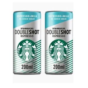 Starbucks Double Shot Coffee Drink No Added Sugar 2 X 200 Ml