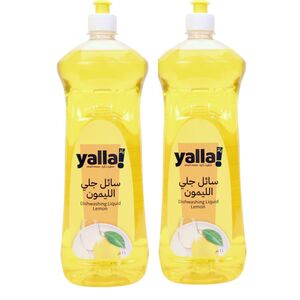 Yalla! Lemon Dishwashing Liquid 1 L X 2 Pcs