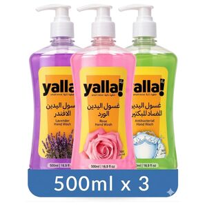 Yalla! Liquid Hand Wash Assorted 500 Ml X 3 Pcs