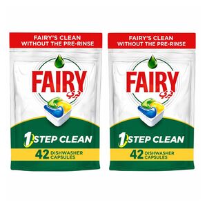 Fairy 1 Step Clean Automatic Dishwasher Tablets Lemon Scent 42 Pcs Pack Of 2