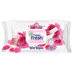 Happy Fresh Wet Wipes Passion For Roses 120 Pieces