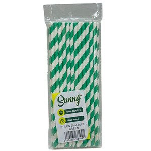 Sunny Plus Straw 6Mm Blue Green 25 Pcs