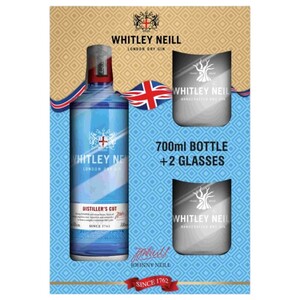 Whitley Neill Dry Gin 70Cl + 2 Glasses
