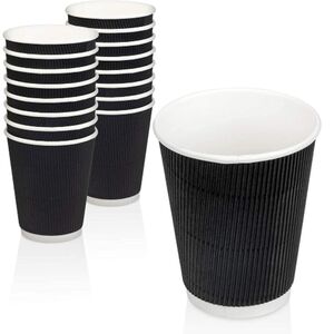 Hotpack Black Paper Ripple Cup 8 Oz 25'S