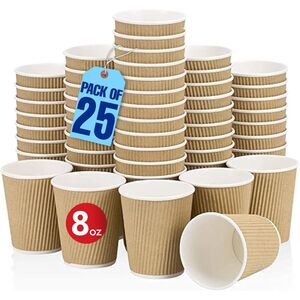 Hotpack Kraft Paper Ripple Cup 8 Oz 25 Pcs