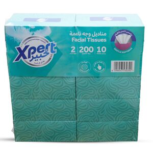 Xpert Facial Tissue 2 Ply 200 Sheets X 10 Pcs