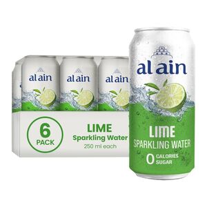 Al Ain Sparkling Water Lime 250 Ml X6