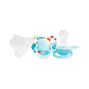 Optimal Round Nipple Silicone Pacifier Blue 6+