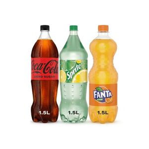 Coca Cola Coke Zero + Sprite + Fanta 1.5 L Pack Of 3