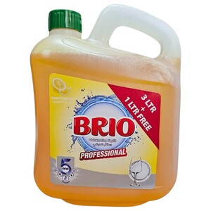 Brio Dishwashing Liquid Lemon 3L + 1L Free