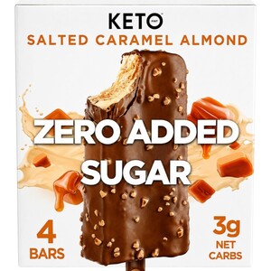 Keto Ice Cream Bar Salted Caramel Almond 4 Pieces 325Ml