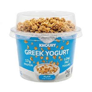 Dairy Khoury Greek Yogurt Plain With Granola Low Fat 175G