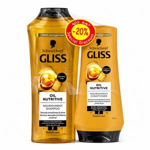 Gliss Oil Nutritive Shampoo 400Ml+Cond -20%
