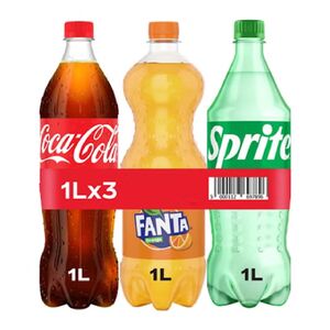 Coca Cola Coke + Fanta + Sprite 1 L Pack Of 3