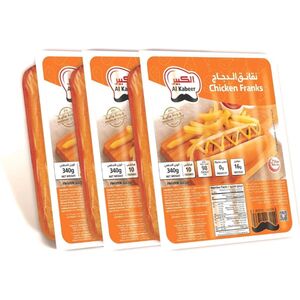 Al Kabeer Frozen Chicken Franks 10 Pcs 340 Gr Pack Of 3