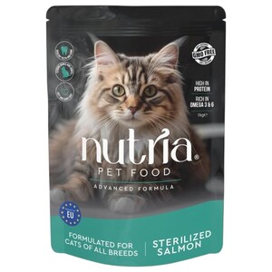 Nutria Cat Dry Food Sterilizied Salmon 1Kg