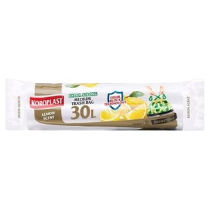 Koroplast X-Strong Trash Bag Tie Lemon Medium 30L 15 Pieces