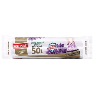 Koroplast X-Strong Trash Bag Tie Lavender Large 50L 10 Pieces