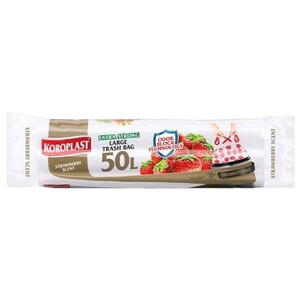 Koroplast X-Strong Trash Bag Tie Strawberry Large 50L 10 Pieces