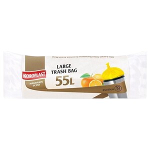 Koroplast Trash Bag Tie Mandarine Large 55L 10 Pieces