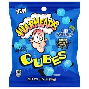 Warheads Cubes Sour Fruity Blue Raspberry 99G