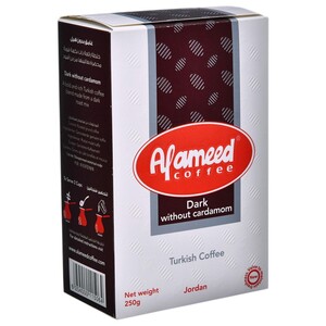 Al Ameed Turkish Coffee Dark Without Cardamom 250G