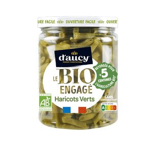 D Aucy Haricots Verts Extra Fins Bio Bocal 580Ml