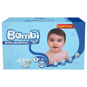 Bambi Baby Diapres Size 4 Large 120 Pieces