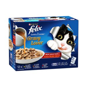 Felix Cat Food Gravy Lovers Ocean Whitefish 85G 3+1 Free
