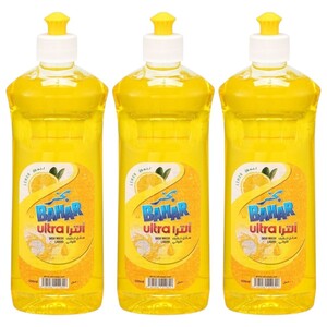 Bahar Ultra Dishwashing Liquid Lemon 500Ml X3