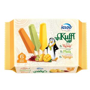 Igloo Pista + Kesar + Mango Kulfi Ice Cream Multi Pack 6 X 65 Ml