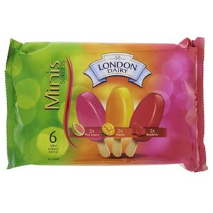 London Dairy Strawberry + Pink Guava + Mango Ice Cream Multipack 6 X 50 Ml