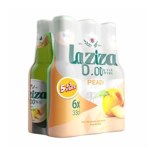 Laziza Malt Drink Non Alcoholic Peach 330Ml 5+1 Free