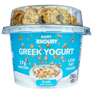 Dairy Khoury Greek Yogurt Plain With Granola 175G