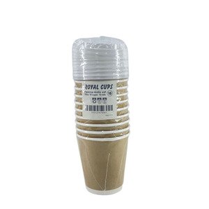 Royal Cups Papercup Double Wall 10Oz 10Cups+Lids