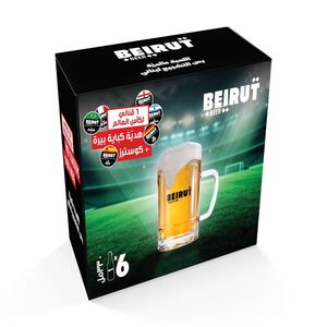 Beirut Beer Bottles+Mug Word Cup+Coasters 6X330ml