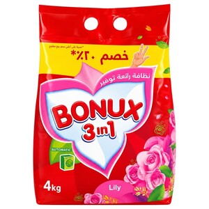 Bonux 3In1 Powder Laundry Detergent Lily 4Kg