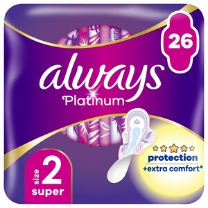 Always Sanitary Pads Platinum Super 26 Pieces