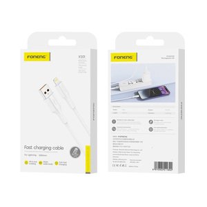 Foneng Data Cable Usb To Ios 1M White