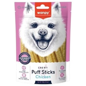 Wanpy Dog Food Chewy Puff Sticks Chicken 100G