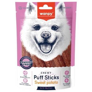 Wanpy Dog Food Chewy Puff Sticks Sweet Potato 100G