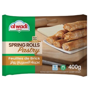 Al Wadi Al Akhdar Frozen Spring Rolls Pastry 400G